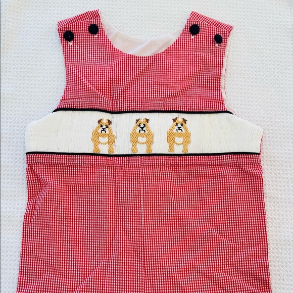 smockingbird Other - Smockingbird Puppy smocked boys romper